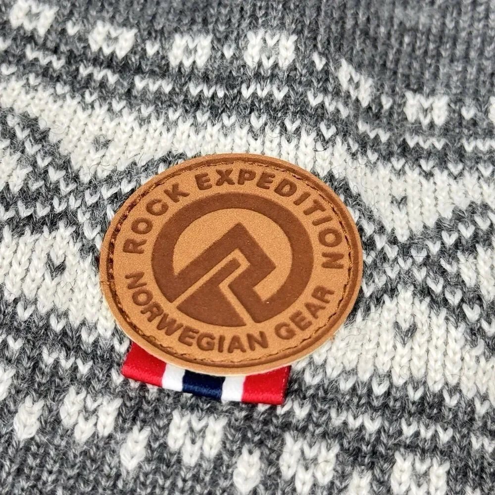 Rock Expedition Norway OS 100% Wool braided knit Geometric beanie hat NWOT